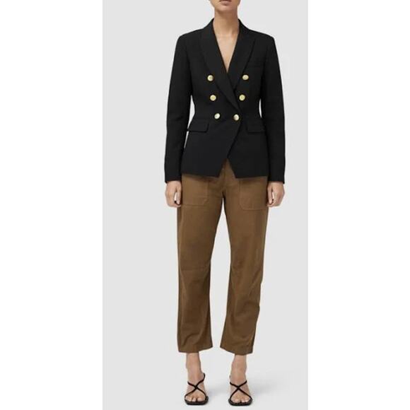 rag & bone Blazer Preston Crepe Notch Lapel Women's Size 4‎ Black - Picture 2 of 13